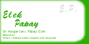 elek papay business card