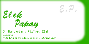 elek papay business card